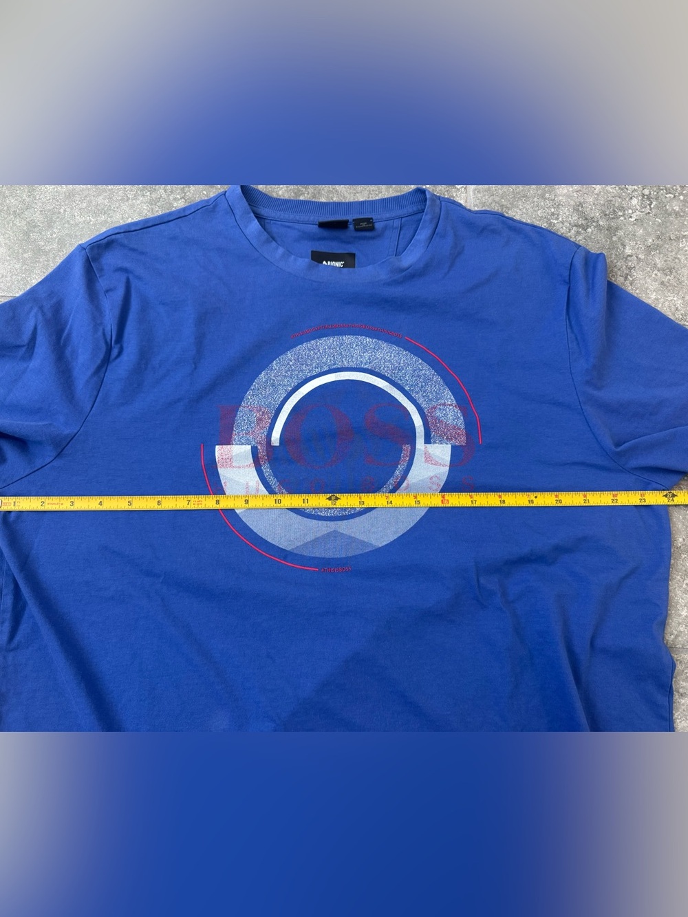 BOSS Hugo boss Bionic blue logo T-Shirt pre owned - Picture 5 of 7
